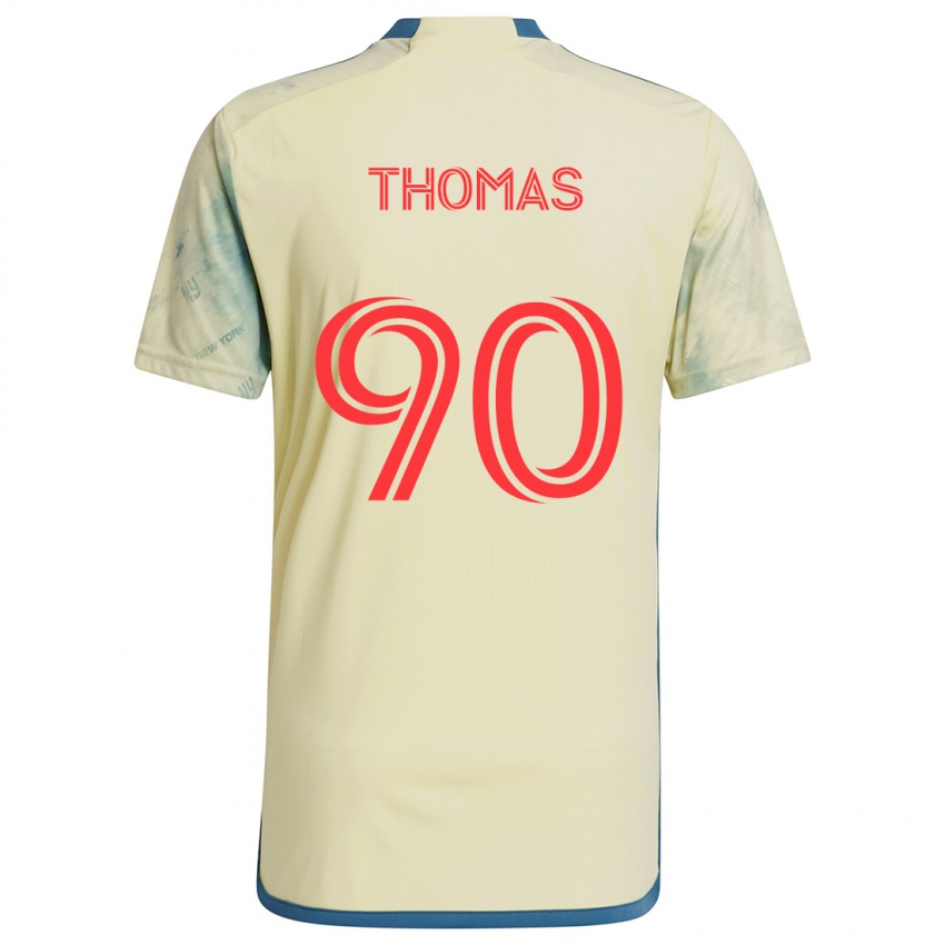 Niño Camiseta Oladayo Thomas #90 Amarillo Rojo Azul 1ª Equipación 2024/25 La Camisa México