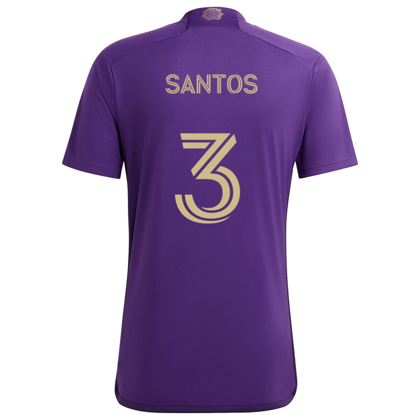 Niño Camiseta Rafael Santos #3 Púrpura Amarillo 1ª Equipación 2024/25 La Camisa México