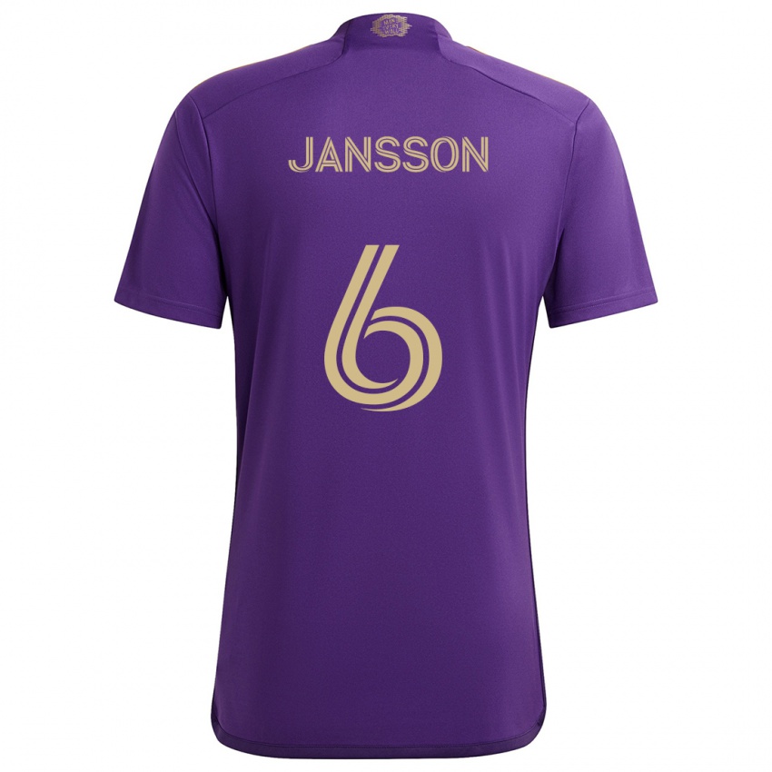 Niño Camiseta Robin Jansson #6 Púrpura Amarillo 1ª Equipación 2024/25 La Camisa México