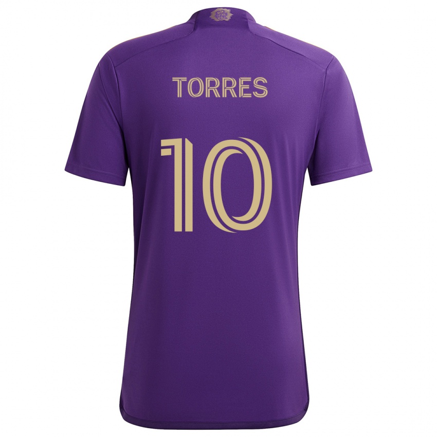 Niño Camiseta Facundo Torres #10 Púrpura Amarillo 1ª Equipación 2024/25 La Camisa México