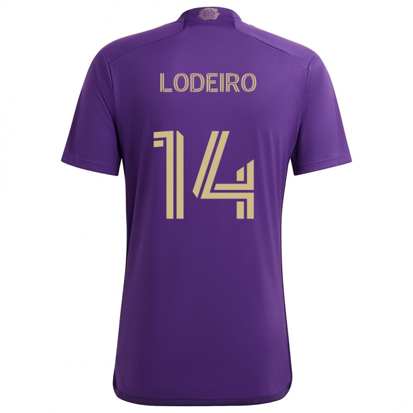 Niño Camiseta Nicolás Lodeiro #14 Púrpura Amarillo 1ª Equipación 2024/25 La Camisa México