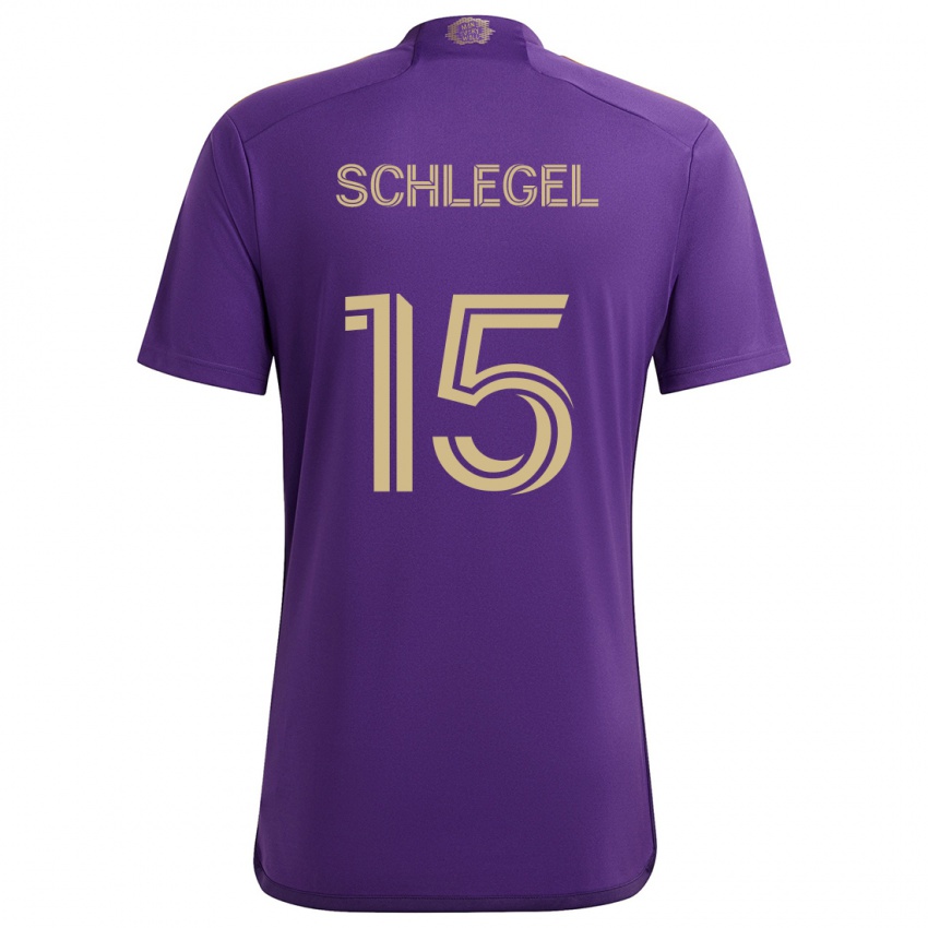 Niño Camiseta Rodrigo Schlegel #15 Púrpura Amarillo 1ª Equipación 2024/25 La Camisa México