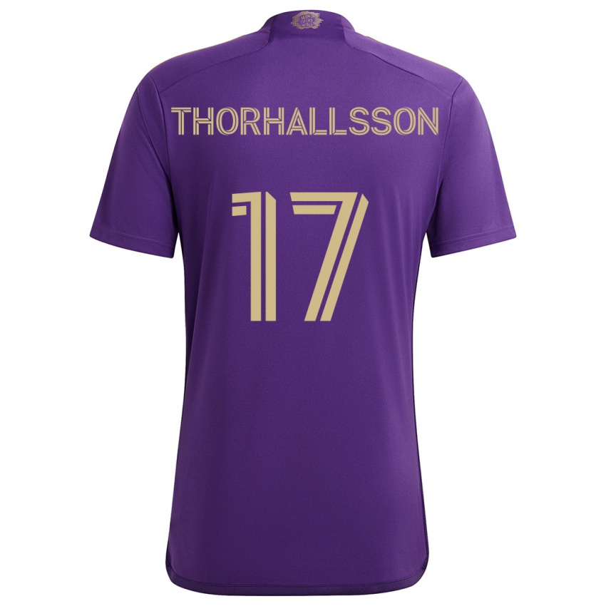 Niño Camiseta Dagur Dan Thórhallsson #17 Púrpura Amarillo 1ª Equipación 2024/25 La Camisa México