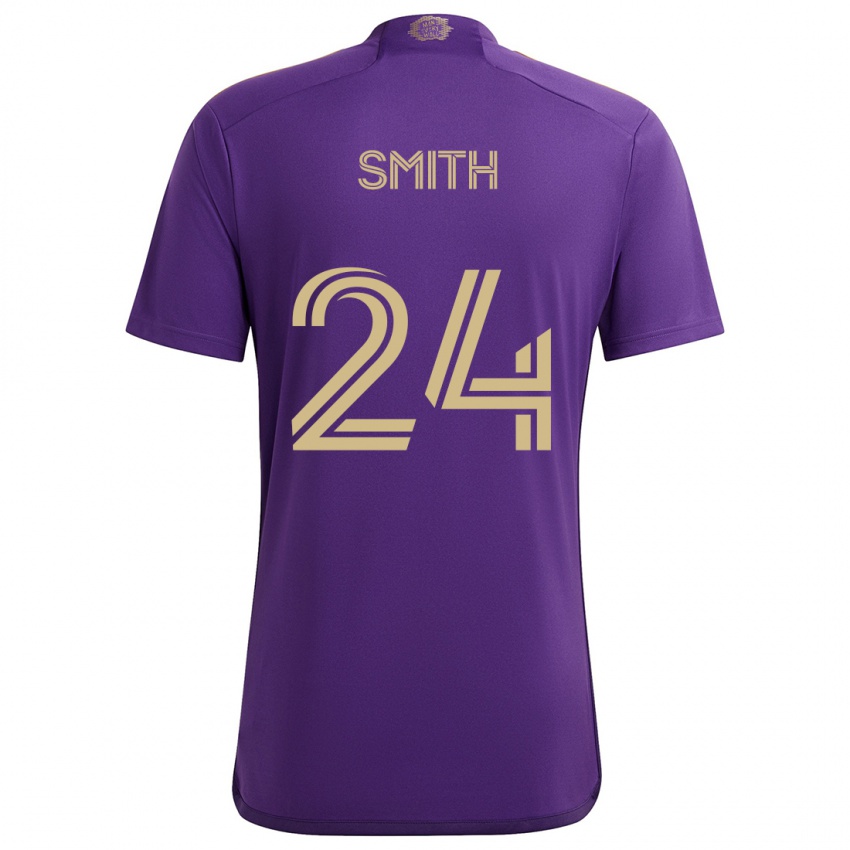 Niño Camiseta Kyle Smith #24 Púrpura Amarillo 1ª Equipación 2024/25 La Camisa México