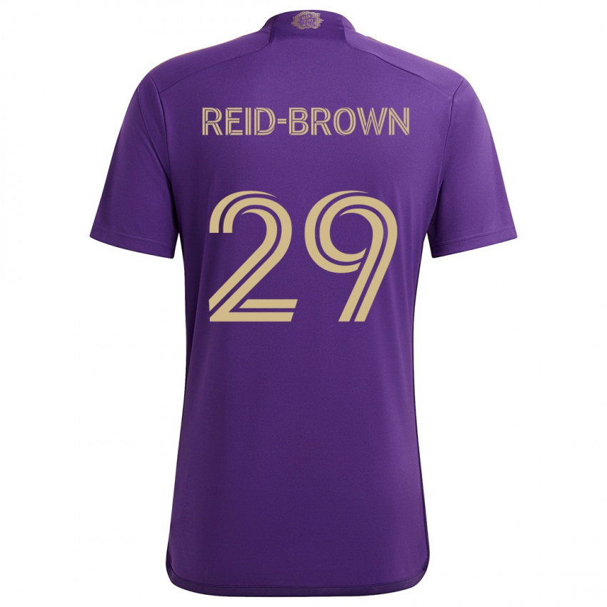 Niño Camiseta Tahir Reid-Brown #29 Púrpura Amarillo 1ª Equipación 2024/25 La Camisa México