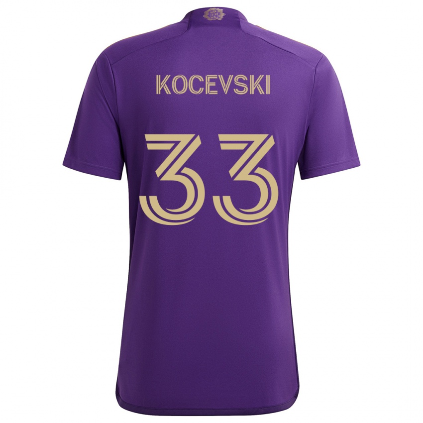 Niño Camiseta Jeorgio Kocevski #33 Púrpura Amarillo 1ª Equipación 2024/25 La Camisa México