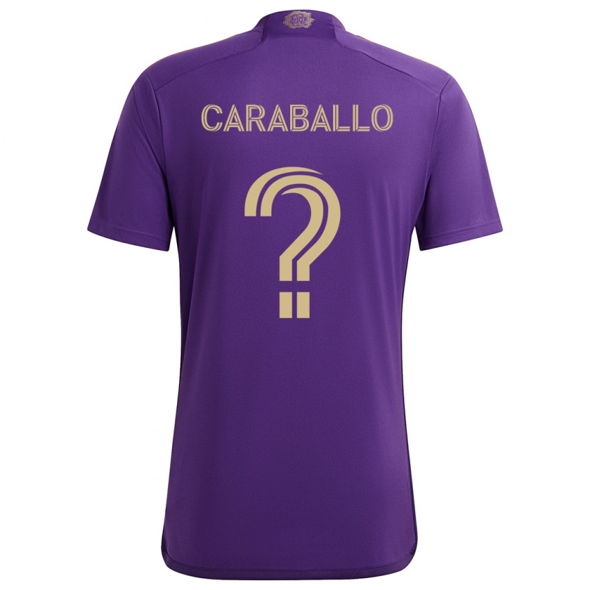 Niño Camiseta Gustavo Caraballo #0 Púrpura Amarillo 1ª Equipación 2024/25 La Camisa México