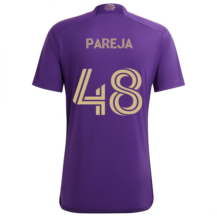 Niño Camiseta Diego Pareja #48 Púrpura Amarillo 1ª Equipación 2024/25 La Camisa México