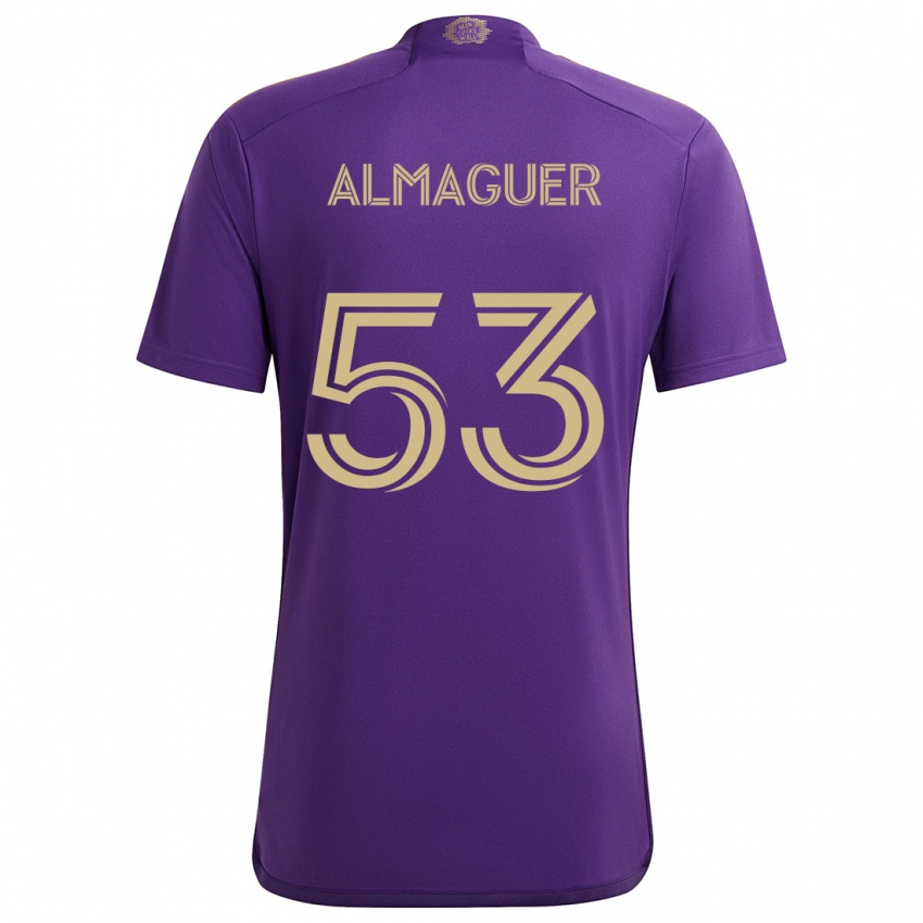 Niño Camiseta Jorge Almaguer #53 Púrpura Amarillo 1ª Equipación 2024/25 La Camisa México