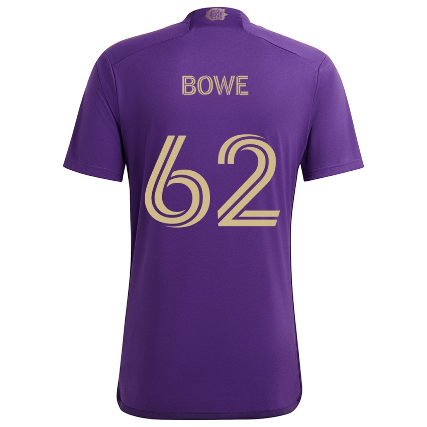 Niño Camiseta Thomas Bowe #62 Púrpura Amarillo 1ª Equipación 2024/25 La Camisa México