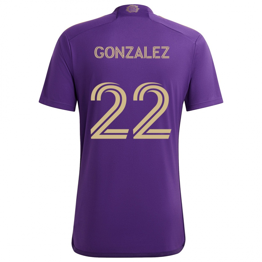 Niño Camiseta Gastón González #22 Púrpura Amarillo 1ª Equipación 2024/25 La Camisa México