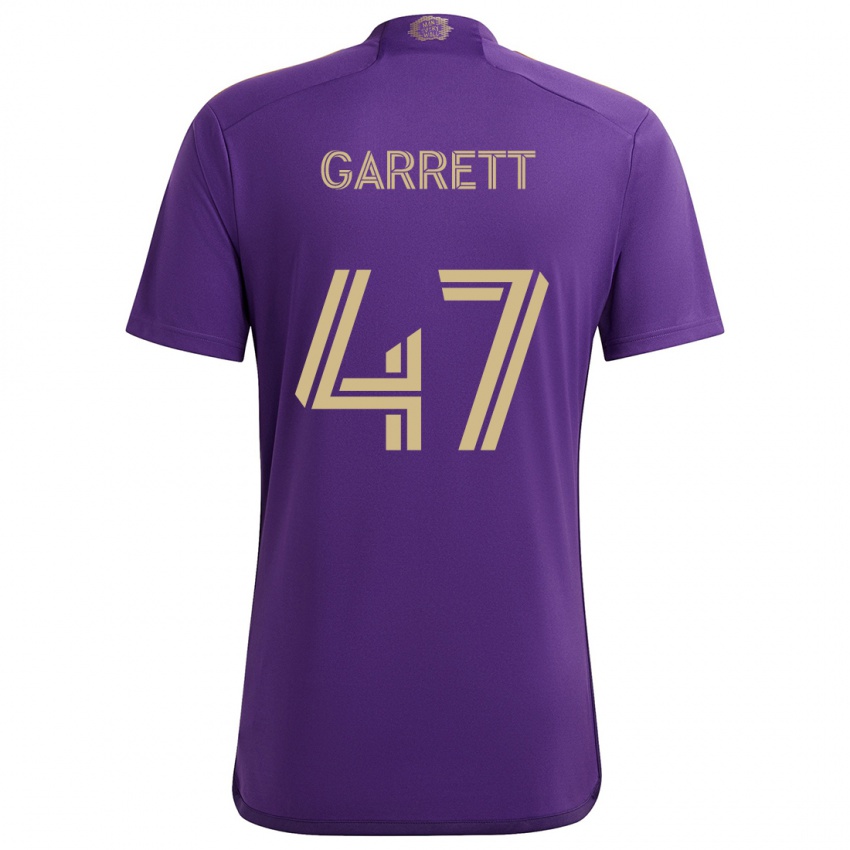 Niño Camiseta Ian Garrett #47 Púrpura Amarillo 1ª Equipación 2024/25 La Camisa México