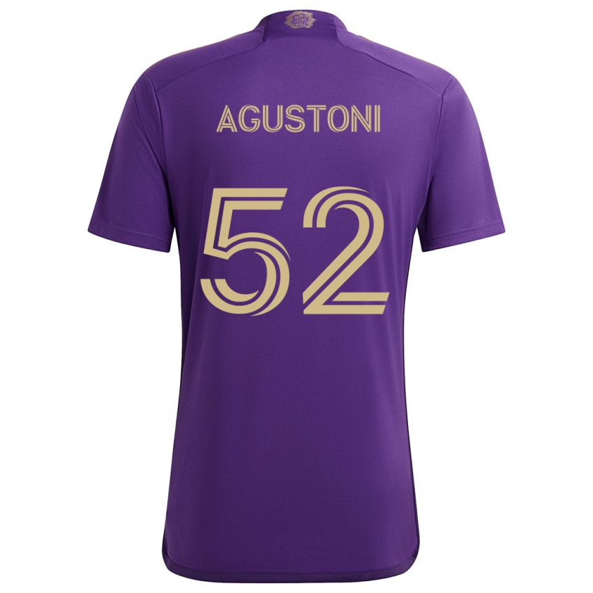 Niño Camiseta Gonzalo Agustoni #52 Púrpura Amarillo 1ª Equipación 2024/25 La Camisa México