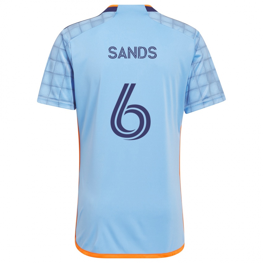 Niño Camiseta James Sands #6 Azul Naranja 1ª Equipación 2024/25 La Camisa México