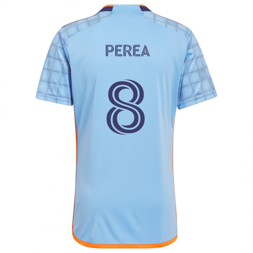 Niño Camiseta Andrés Perea #8 Azul Naranja 1ª Equipación 2024/25 La Camisa México