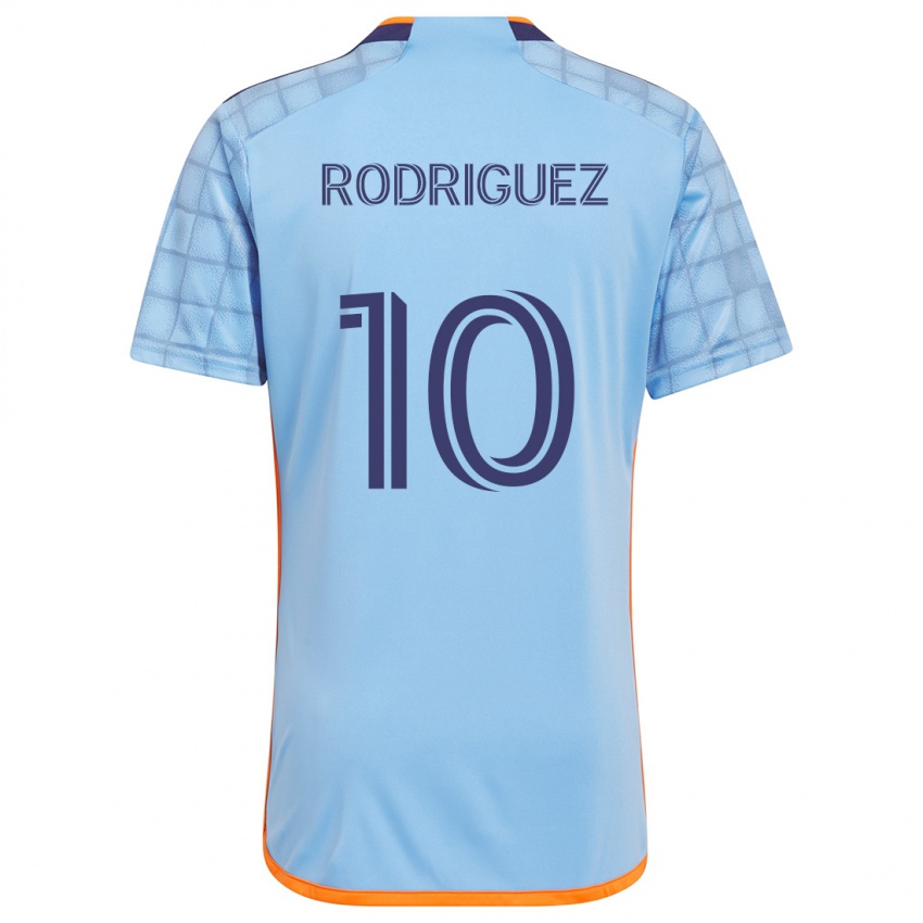 Niño Camiseta Santiago Rodríguez #10 Azul Naranja 1ª Equipación 2024/25 La Camisa México