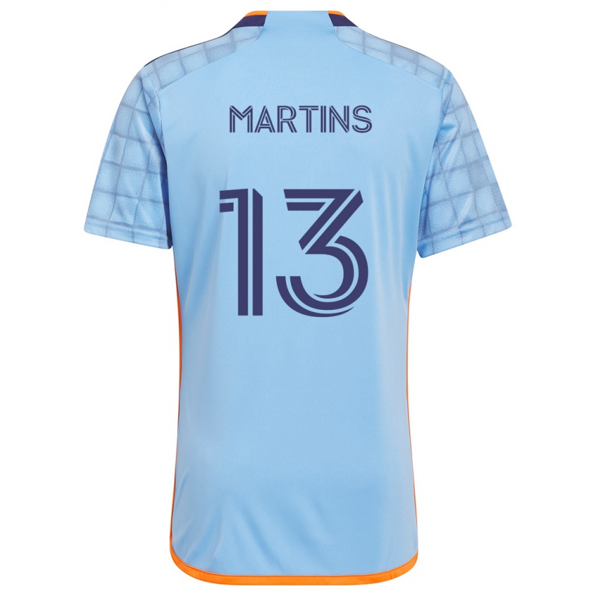 Niño Camiseta Thiago Martins #13 Azul Naranja 1ª Equipación 2024/25 La Camisa México