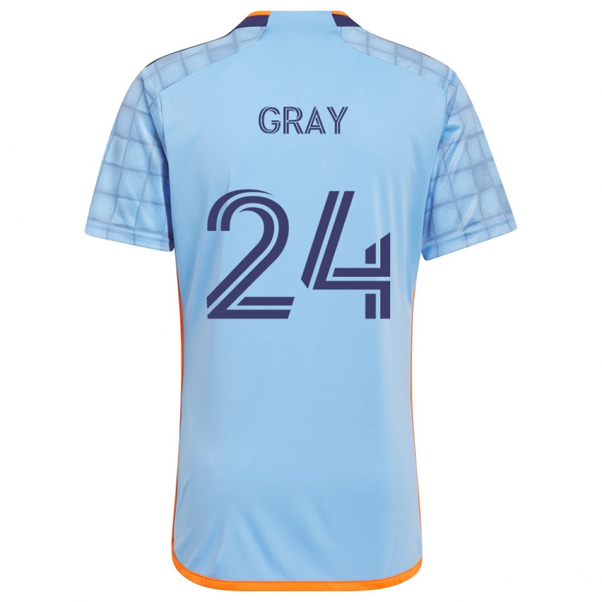 Niño Camiseta Tayvon Gray #24 Azul Naranja 1ª Equipación 2024/25 La Camisa México