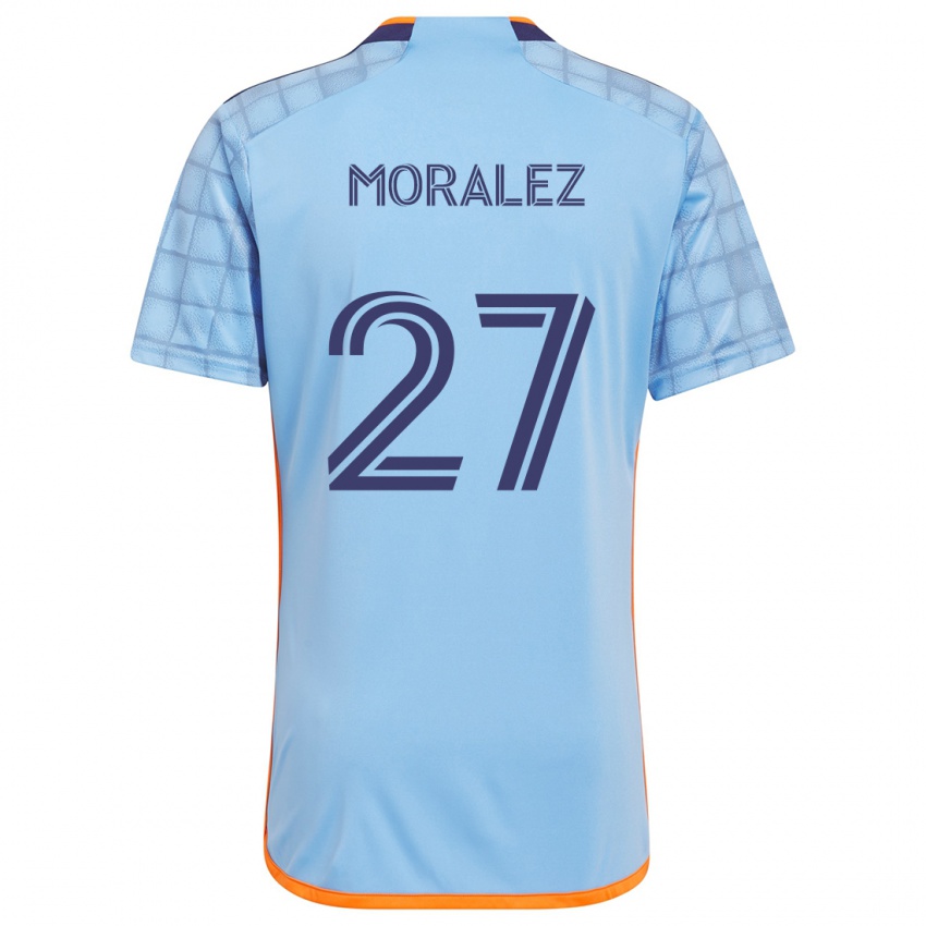 Niño Camiseta Maxi Moralez #27 Azul Naranja 1ª Equipación 2024/25 La Camisa México