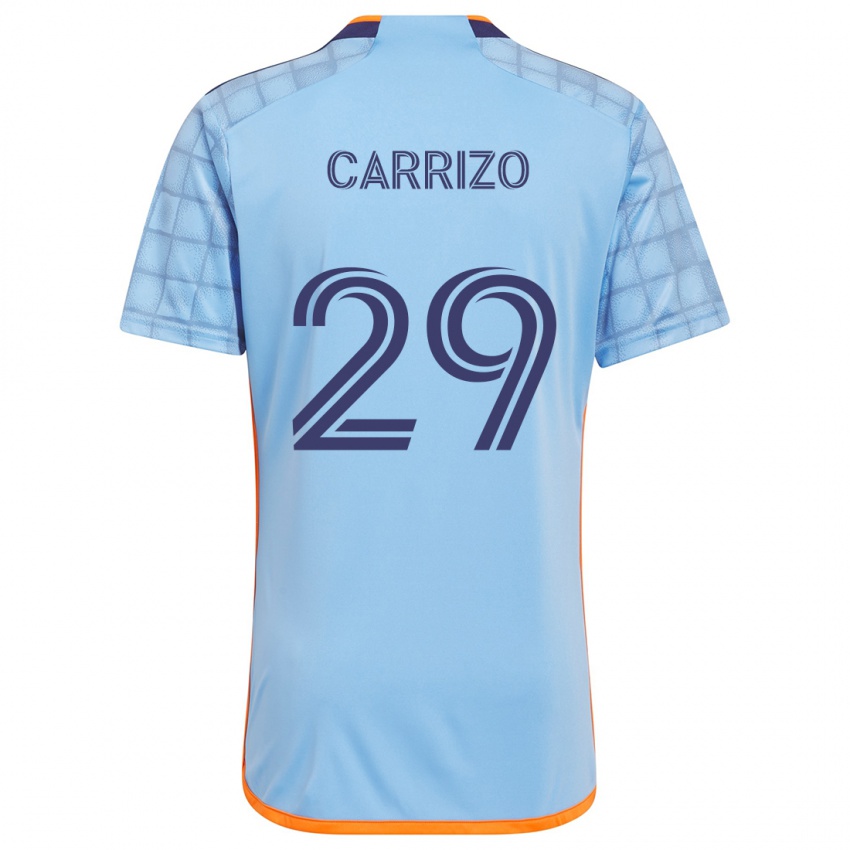 Niño Camiseta Máximo Carrizo #29 Azul Naranja 1ª Equipación 2024/25 La Camisa México