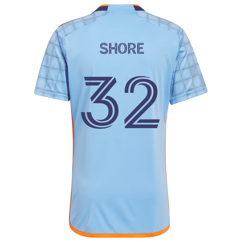 Niño Camiseta Jonathan Shore #32 Azul Naranja 1ª Equipación 2024/25 La Camisa México