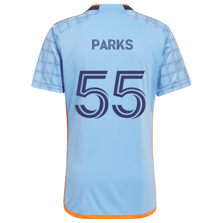 Niño Camiseta Keaton Parks #55 Azul Naranja 1ª Equipación 2024/25 La Camisa México