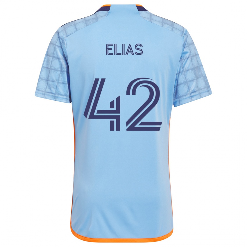 Niño Camiseta Piero Elias #42 Azul Naranja 1ª Equipación 2024/25 La Camisa México