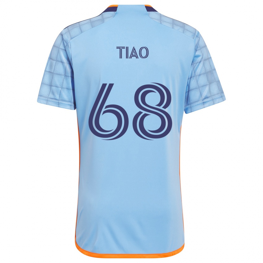 Niño Camiseta Christopher Tiao #68 Azul Naranja 1ª Equipación 2024/25 La Camisa México