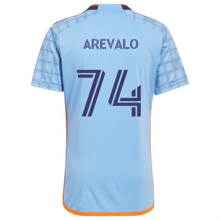 Niño Camiseta Ronny Arévalo #74 Azul Naranja 1ª Equipación 2024/25 La Camisa México