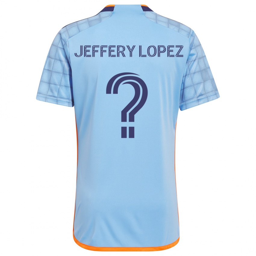 Niño Camiseta Jeffery López #0 Azul Naranja 1ª Equipación 2024/25 La Camisa México