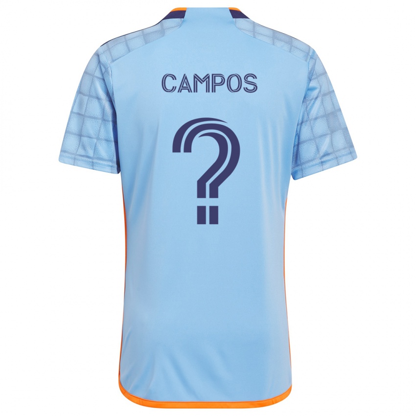 Niño Camiseta Adonis Campos #0 Azul Naranja 1ª Equipación 2024/25 La Camisa México