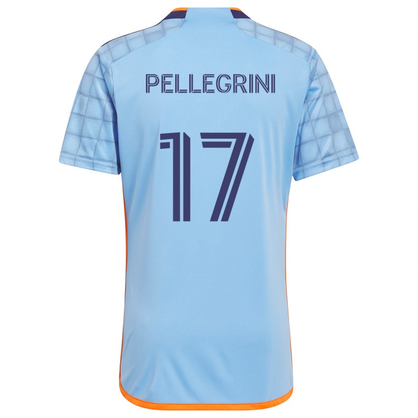 Niño Camiseta Matías Pellegrini #17 Azul Naranja 1ª Equipación 2024/25 La Camisa México