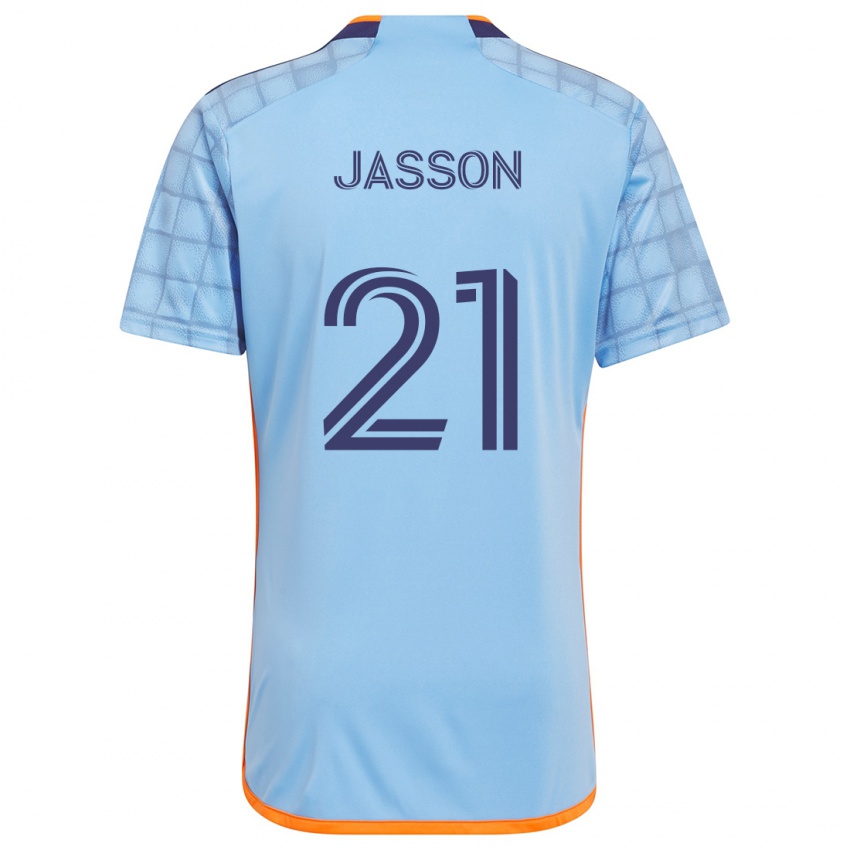 Niño Camiseta Andres Jasson #21 Azul Naranja 1ª Equipación 2024/25 La Camisa México