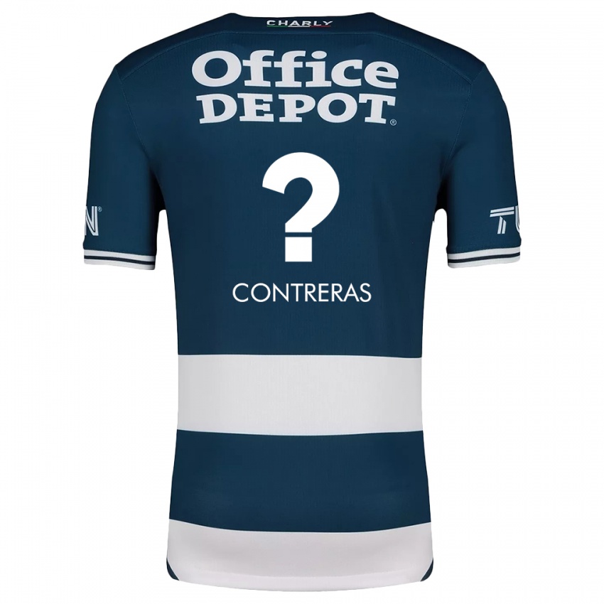 Niño Camiseta Ari Contreras #0 Azul Blanco 1ª Equipación 2024/25 La Camisa México