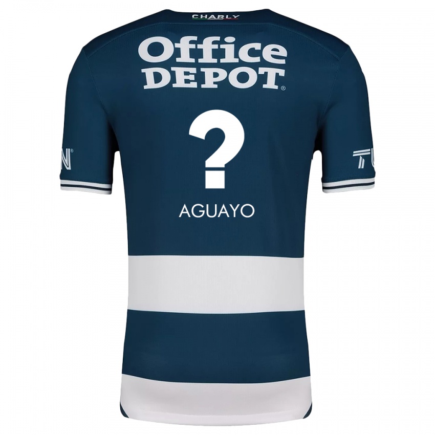 Niño Camiseta Sergio Aguayo #0 Azul Blanco 1ª Equipación 2024/25 La Camisa México