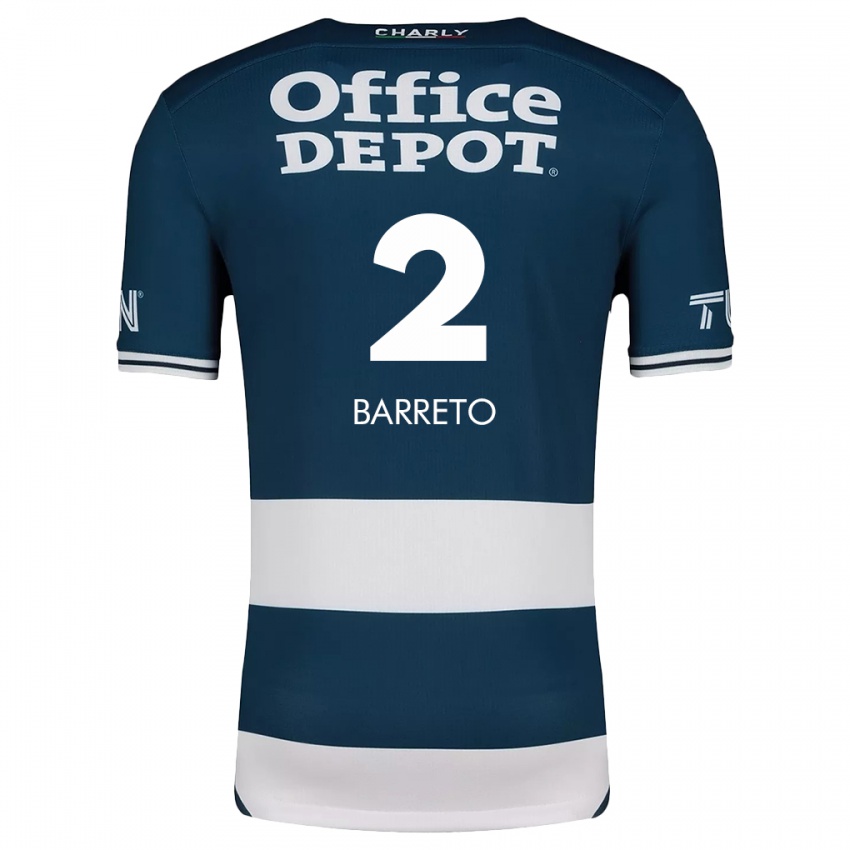 Niño Camiseta Sergio Barreto #2 Azul Blanco 1ª Equipación 2024/25 La Camisa México