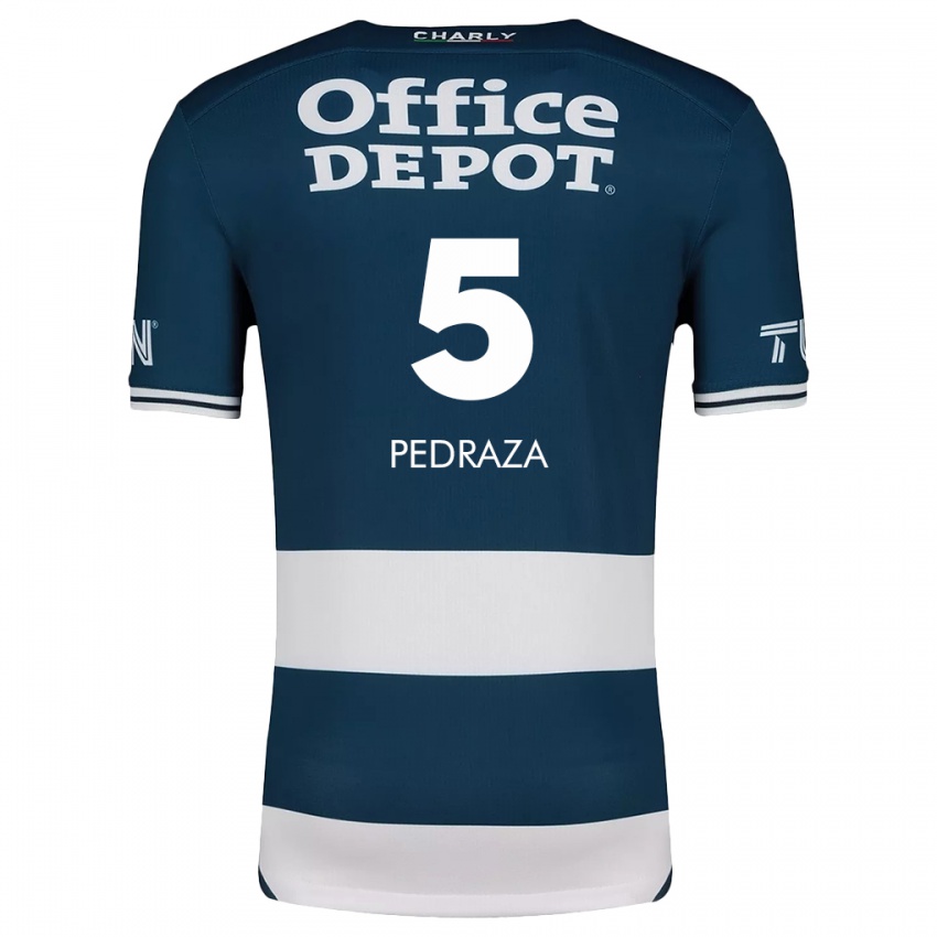 Niño Camiseta Pedro Pedraza #5 Azul Blanco 1ª Equipación 2024/25 La Camisa México