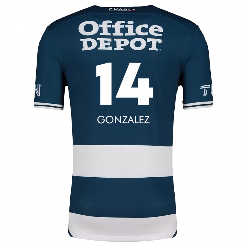 Niño Camiseta Arturo González #14 Azul Blanco 1ª Equipación 2024/25 La Camisa México