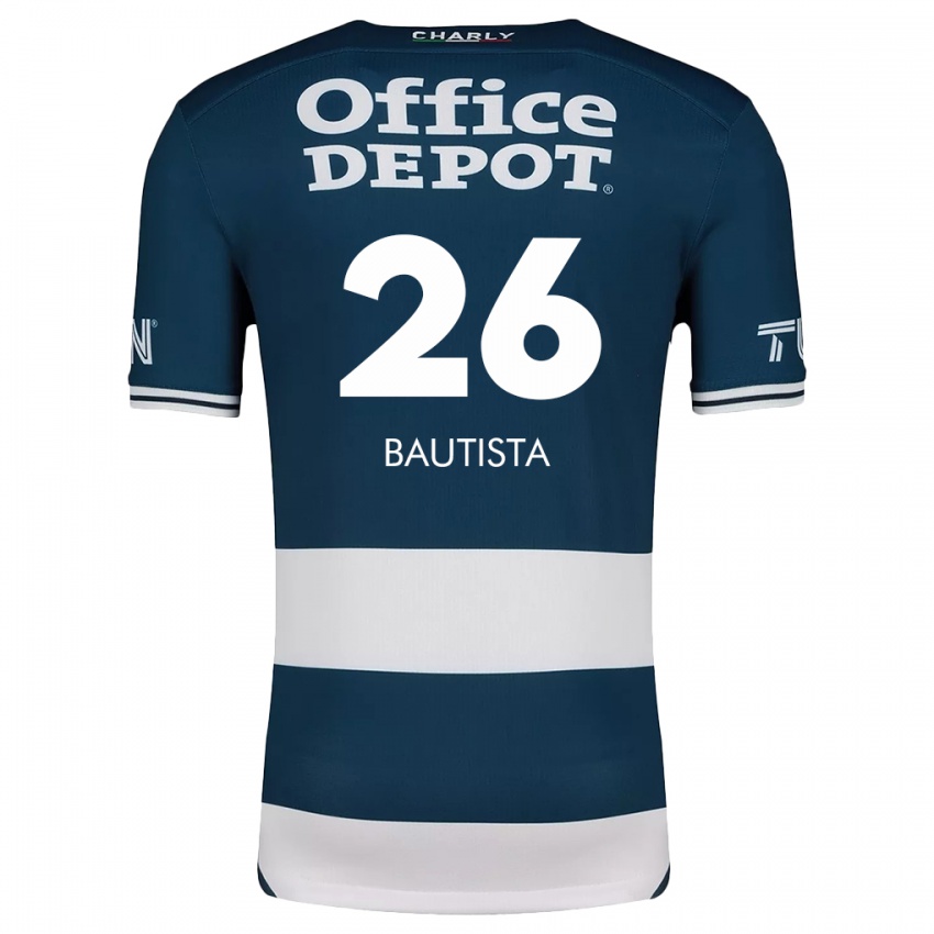 Niño Camiseta Alán Bautista #26 Azul Blanco 1ª Equipación 2024/25 La Camisa México