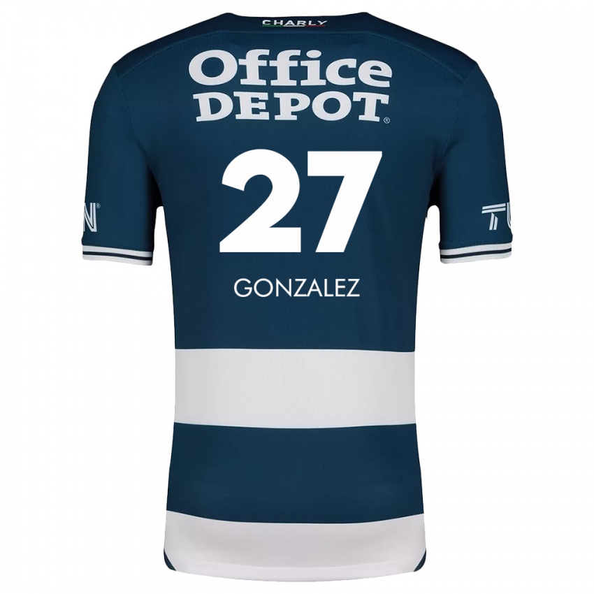 Niño Camiseta Owen González #27 Azul Blanco 1ª Equipación 2024/25 La Camisa México