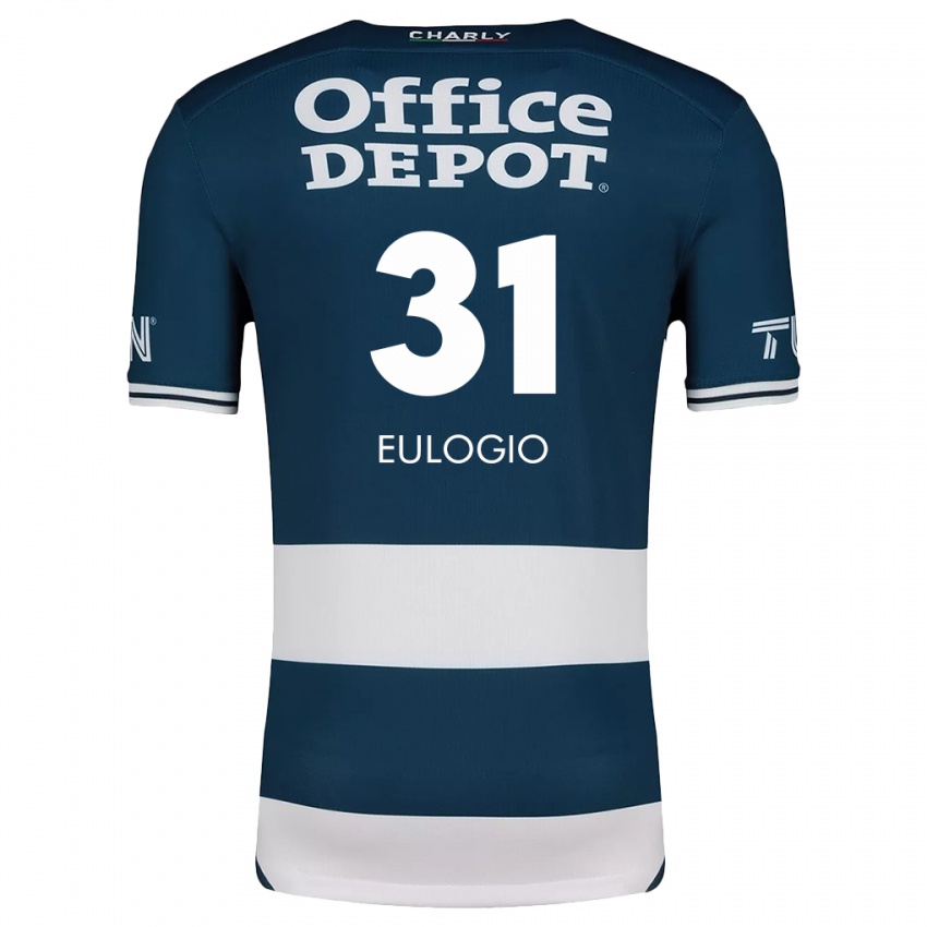 Niño Camiseta José Eulogio #31 Azul Blanco 1ª Equipación 2024/25 La Camisa México