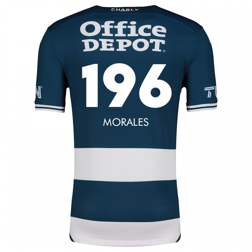 Niño Camiseta Erik Morales #196 Azul Blanco 1ª Equipación 2024/25 La Camisa México