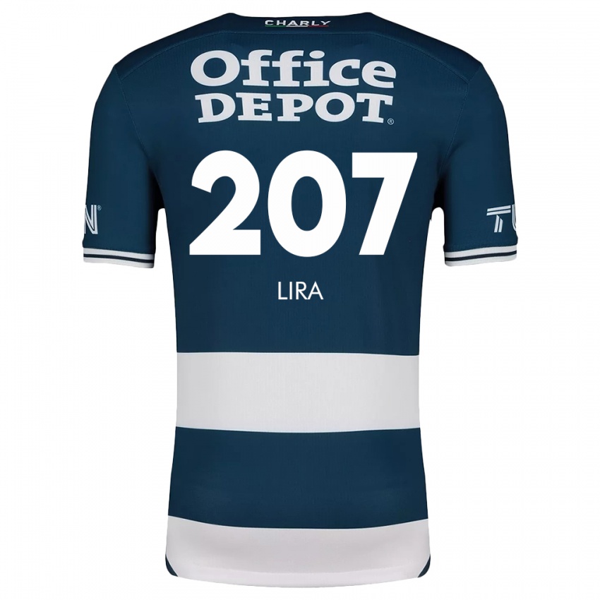 Niño Camiseta Almir Lira #207 Azul Blanco 1ª Equipación 2024/25 La Camisa México