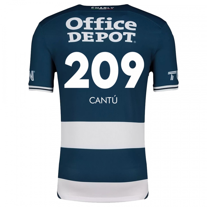 Niño Camiseta Juan Cantú #209 Azul Blanco 1ª Equipación 2024/25 La Camisa México