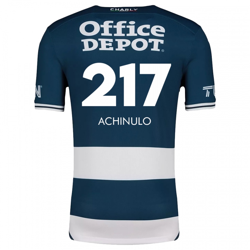 Niño Camiseta Princewill Achinulo #217 Azul Blanco 1ª Equipación 2024/25 La Camisa México