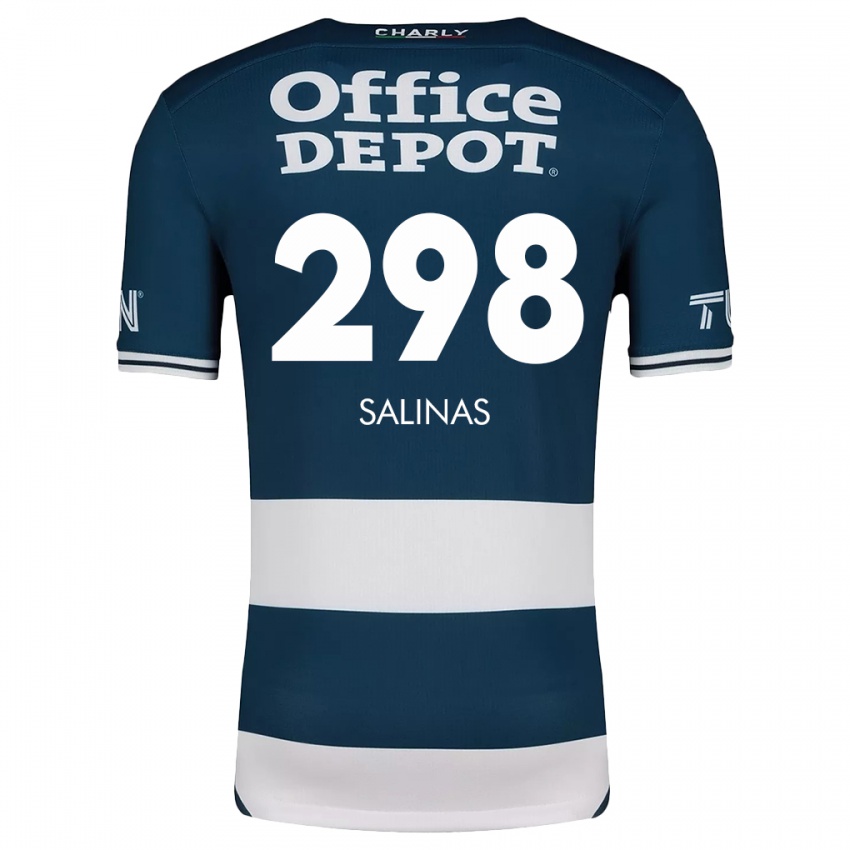 Niño Camiseta Jesús Salinas #298 Azul Blanco 1ª Equipación 2024/25 La Camisa México