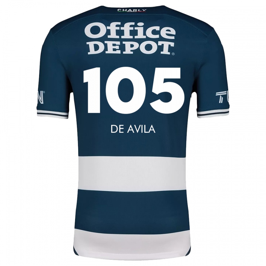 Niño Camiseta José De Ávila #105 Azul Blanco 1ª Equipación 2024/25 La Camisa México