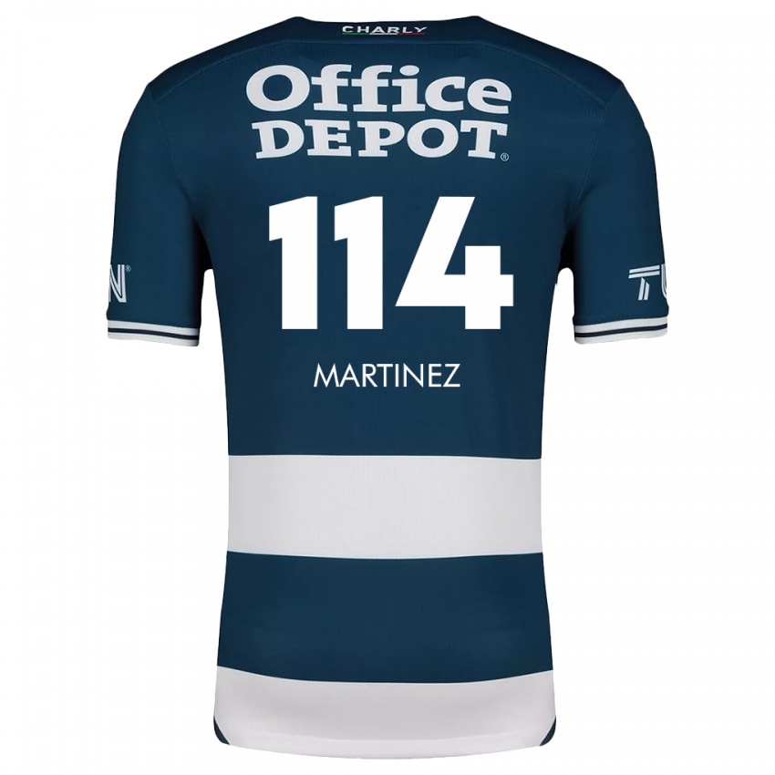 Niño Camiseta Jesús Martínez #114 Azul Blanco 1ª Equipación 2024/25 La Camisa México