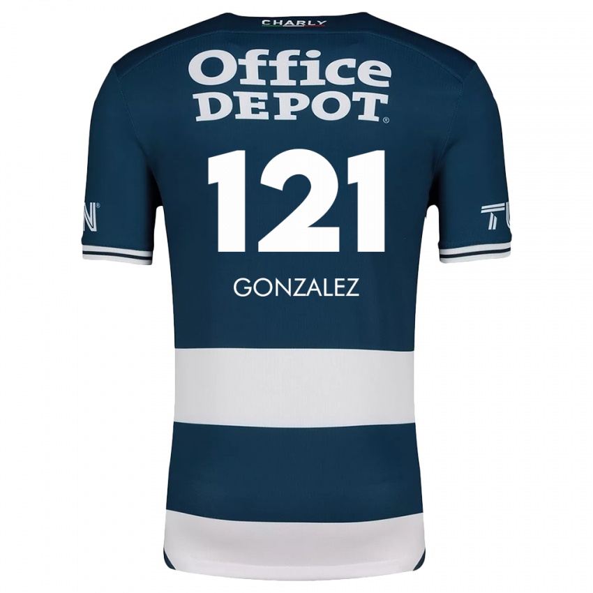 Niño Camiseta Cristian González #121 Azul Blanco 1ª Equipación 2024/25 La Camisa México