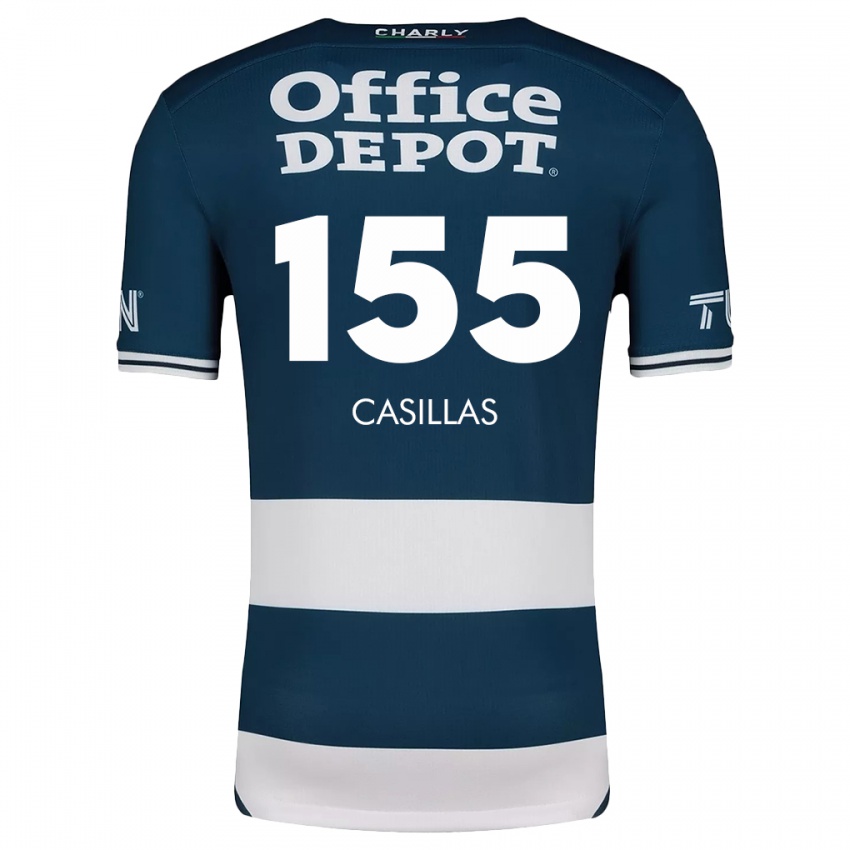 Niño Camiseta Johan Casillas #155 Azul Blanco 1ª Equipación 2024/25 La Camisa México